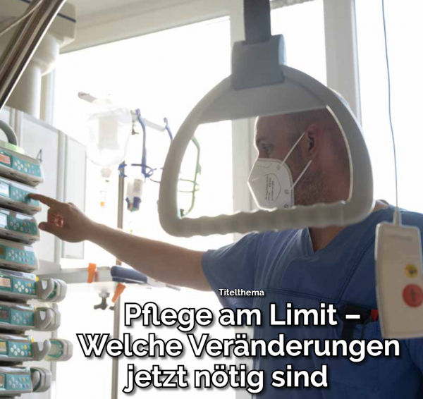 Titelseite der neuen Zeitschrift AK-Konkret mit dem Titelthema Pflege am Limit