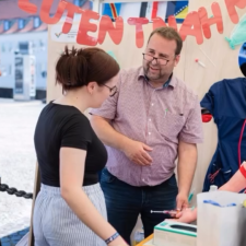 Eine Mitmachstation beim Pflegetag Saar